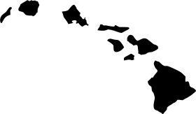 Hawaiian Islands Black and White Silhouette Clipart Graphic Design