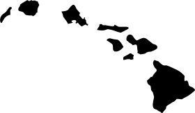 Monochrome Hawaiian Islands Silhouette Clipart - Minimalist Archipelago Design