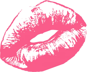 Passionate Pink Lipstick Kiss Clipart Graphic Design Element