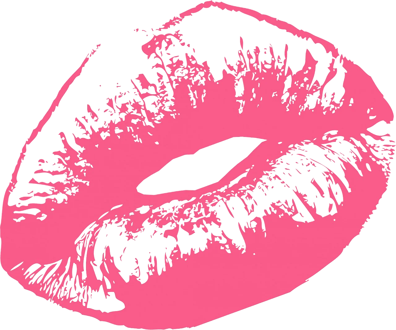 Passionate Pink Lipstick Kiss Clipart Graphic Design Element