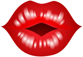 Passionate Red Lips Clipart Illustration - Romantic Digital Kiss Symbol
