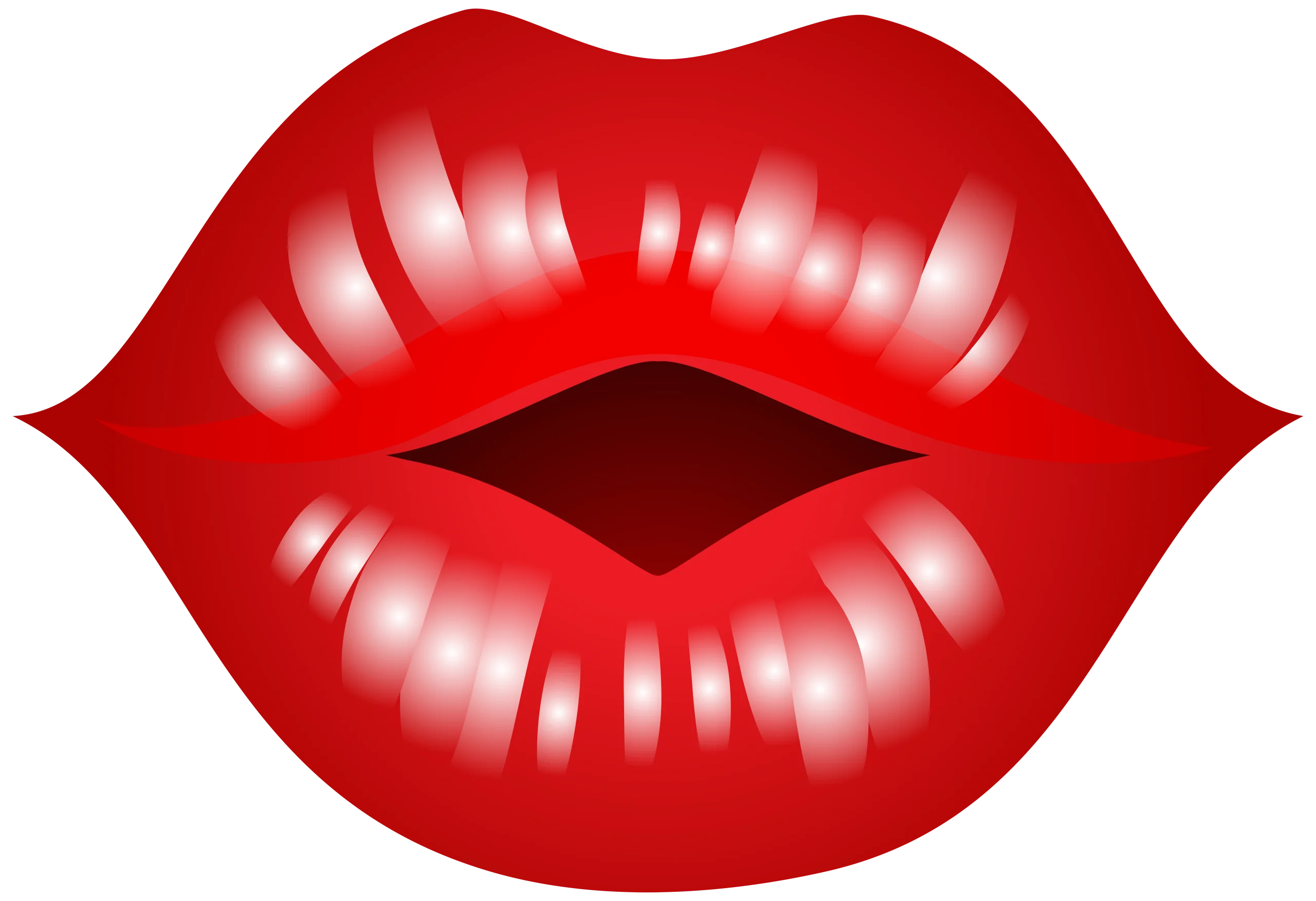 Passionate Red Lips Clipart Illustration - Romantic Digital Kiss Symbol