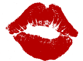 Passionate Red Lipstick Kiss Mark Clipart - Bold Romantic Graphic Design Element