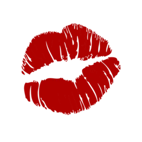 Passionate Red Lipstick Kiss Mark Clipart - Classic Romance Symbol