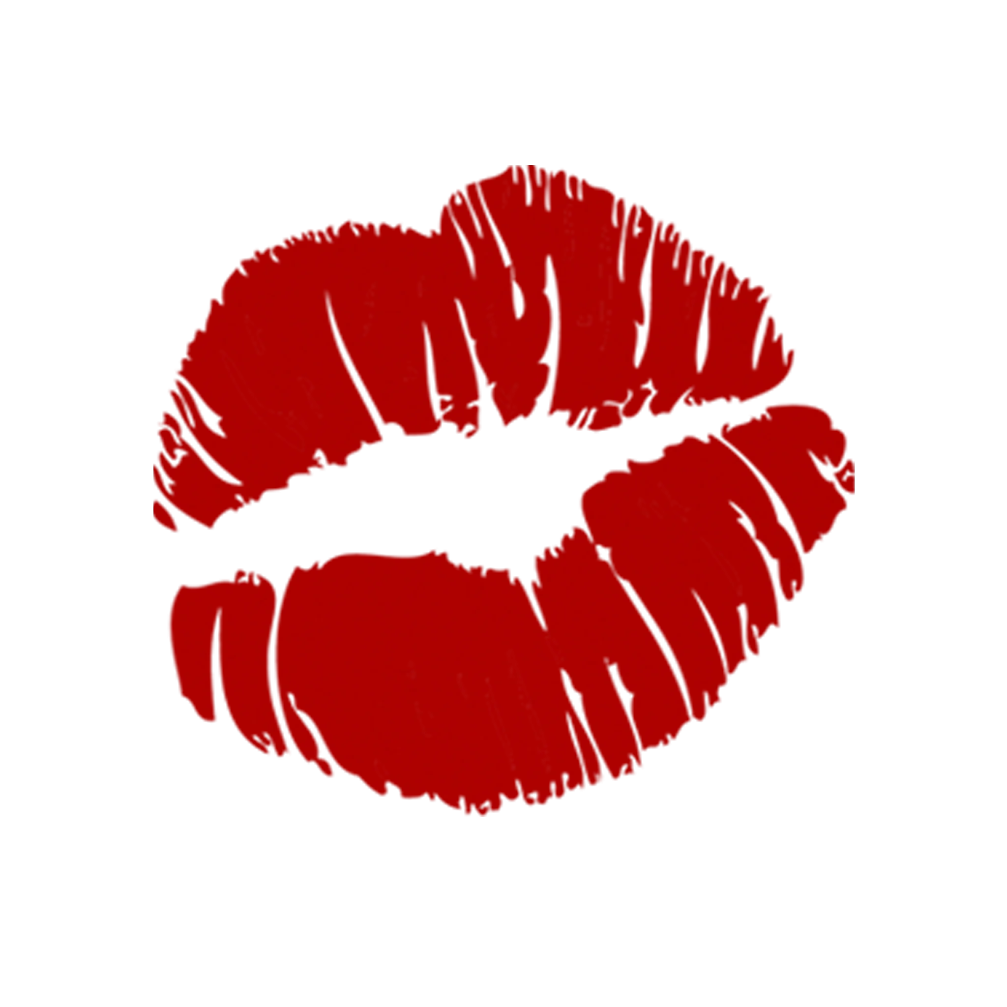 Passionate Red Lipstick Kiss Mark Clipart - Classic Romance Symbol