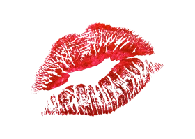 Passionate Red Lipstick Kiss Mark Clipart - Romantic Graphic Design Element