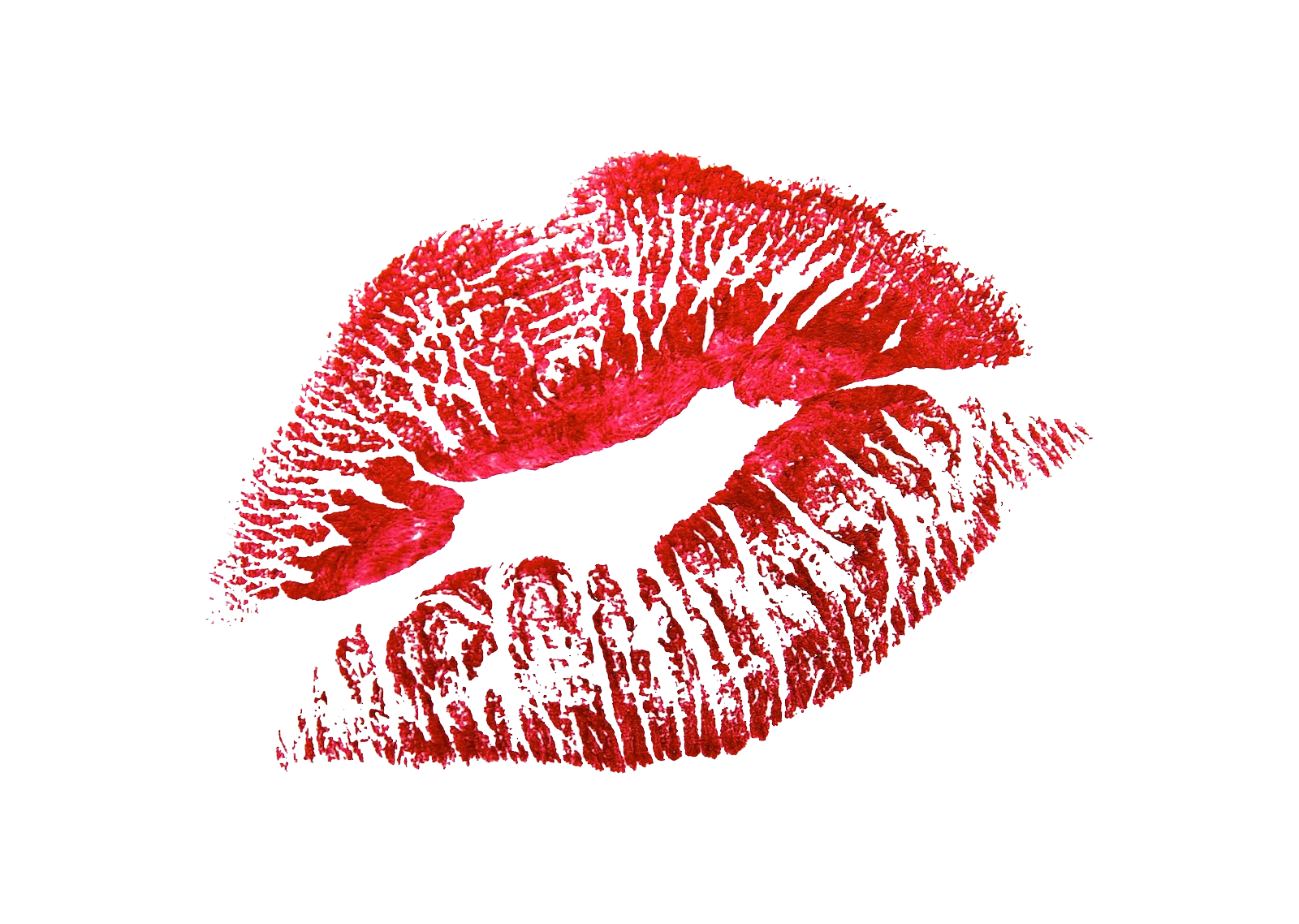 Passionate Red Lipstick Kiss Mark Clipart - Romantic Graphic Design Element