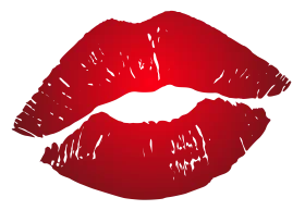 Passionate Red Lipstick Kiss Marks Romantic Clipart Graphic Design Element