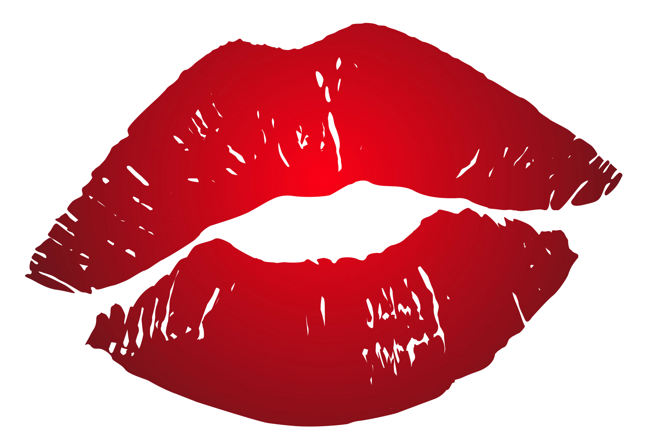Passionate Red Lipstick Kiss Marks Romantic Clipart Graphic Design Element