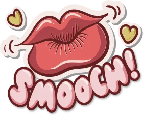 Playful Cartoon Lips Smooch Clipart: Expressive Romantic Graphic Design