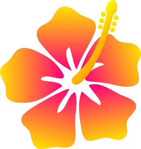 Radiant Hawaiian Hibiscus Flower Tropical Summer Clipart Design