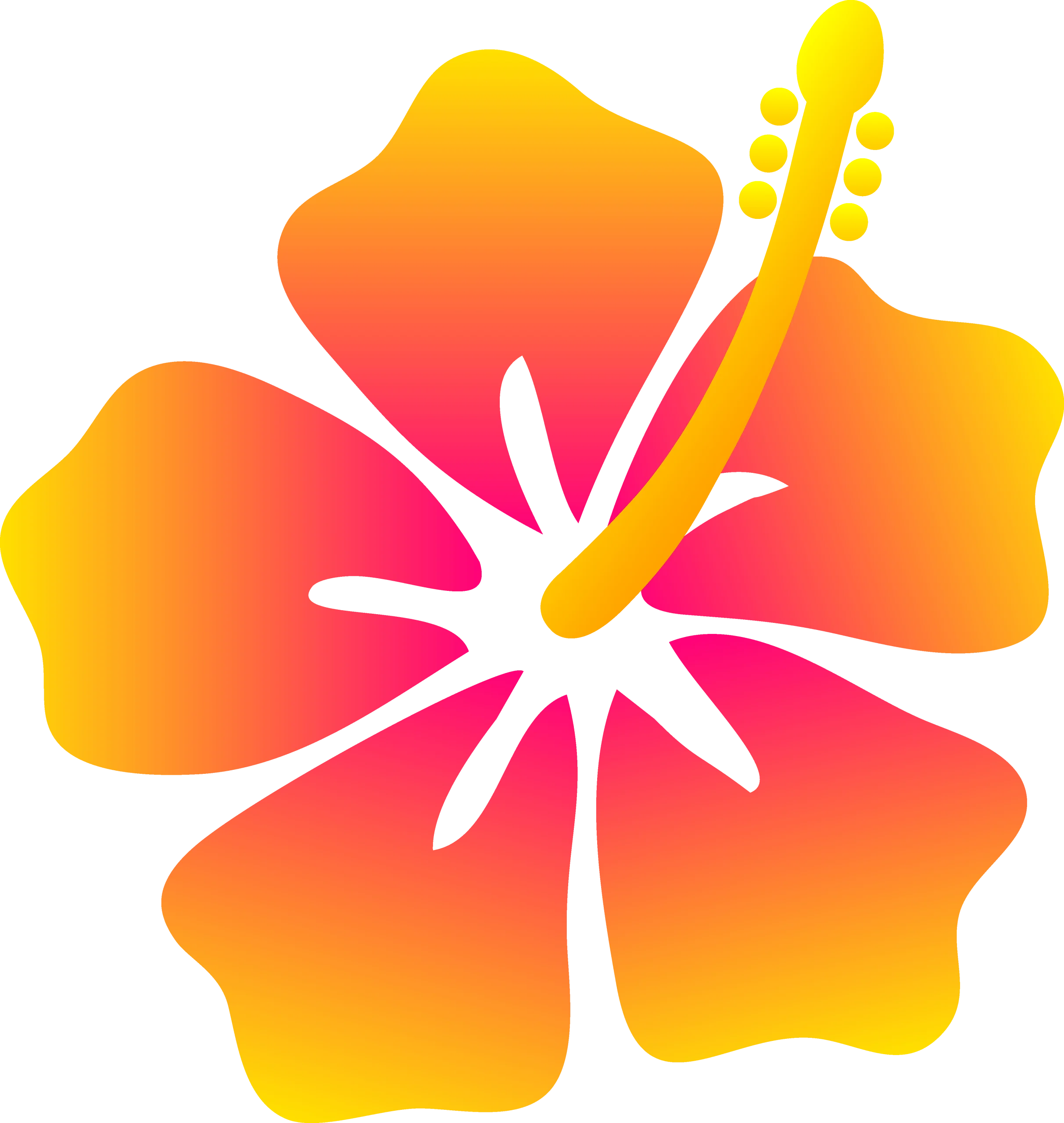 Radiant Hawaiian Hibiscus Flower Tropical Summer Clipart Design