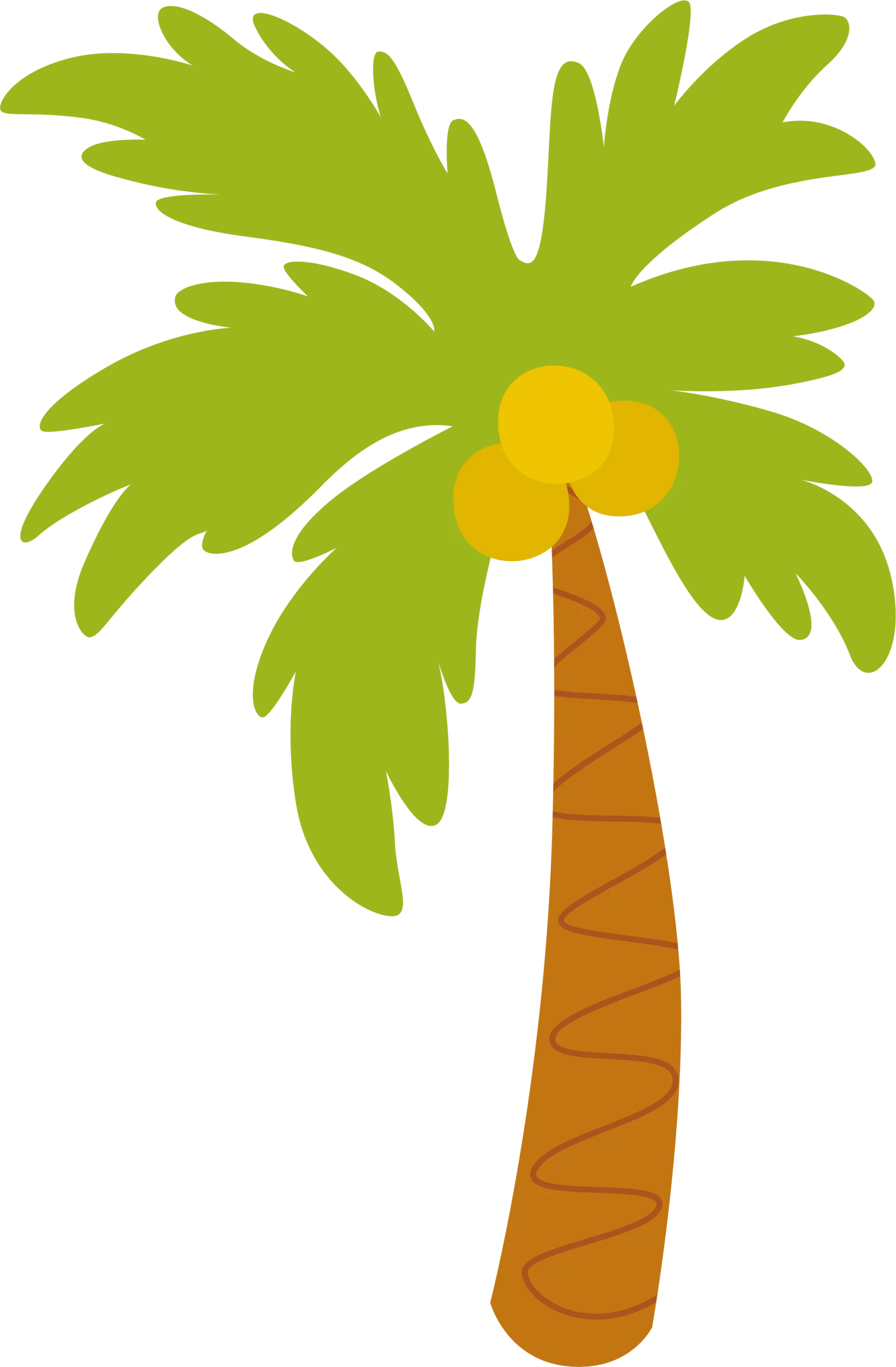 Tropical Paradise Palm Tree Clipart: Sunny Island Landscape Illustration