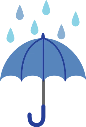 Blue Rainy Day Umbrella Clipart: Protective Shield Against Gentle Droplets