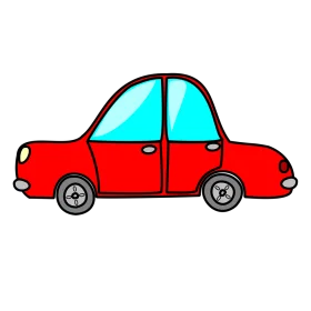 Charming Red Cartoon Car Clipart: A Playful Automotive Illustration