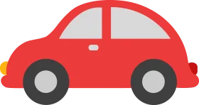 Charming Red Compact Car Clipart Illustration for Kids and Graphic Design