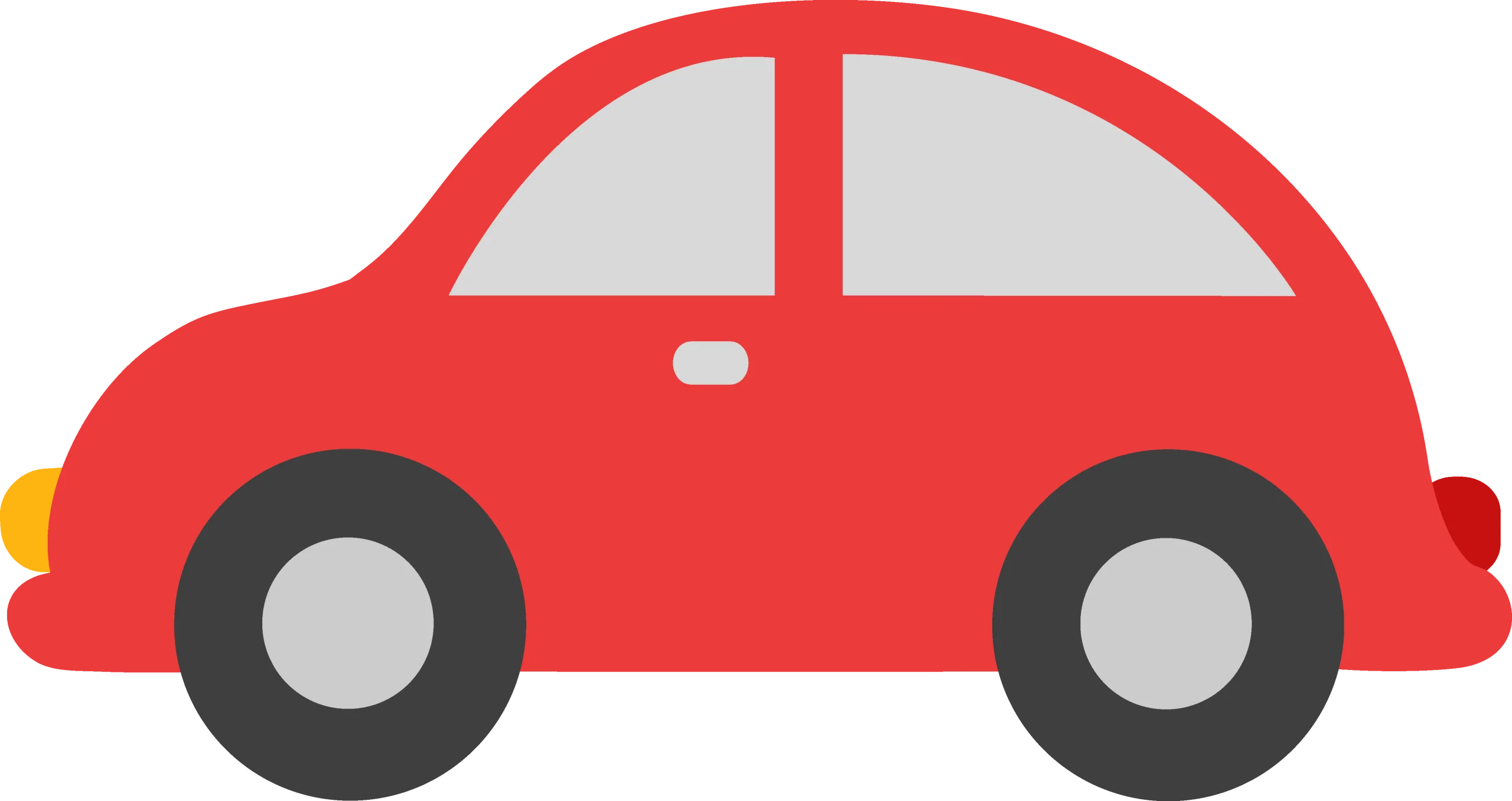 Charming Red Compact Car Clipart Illustration for Kids and Graphic Design