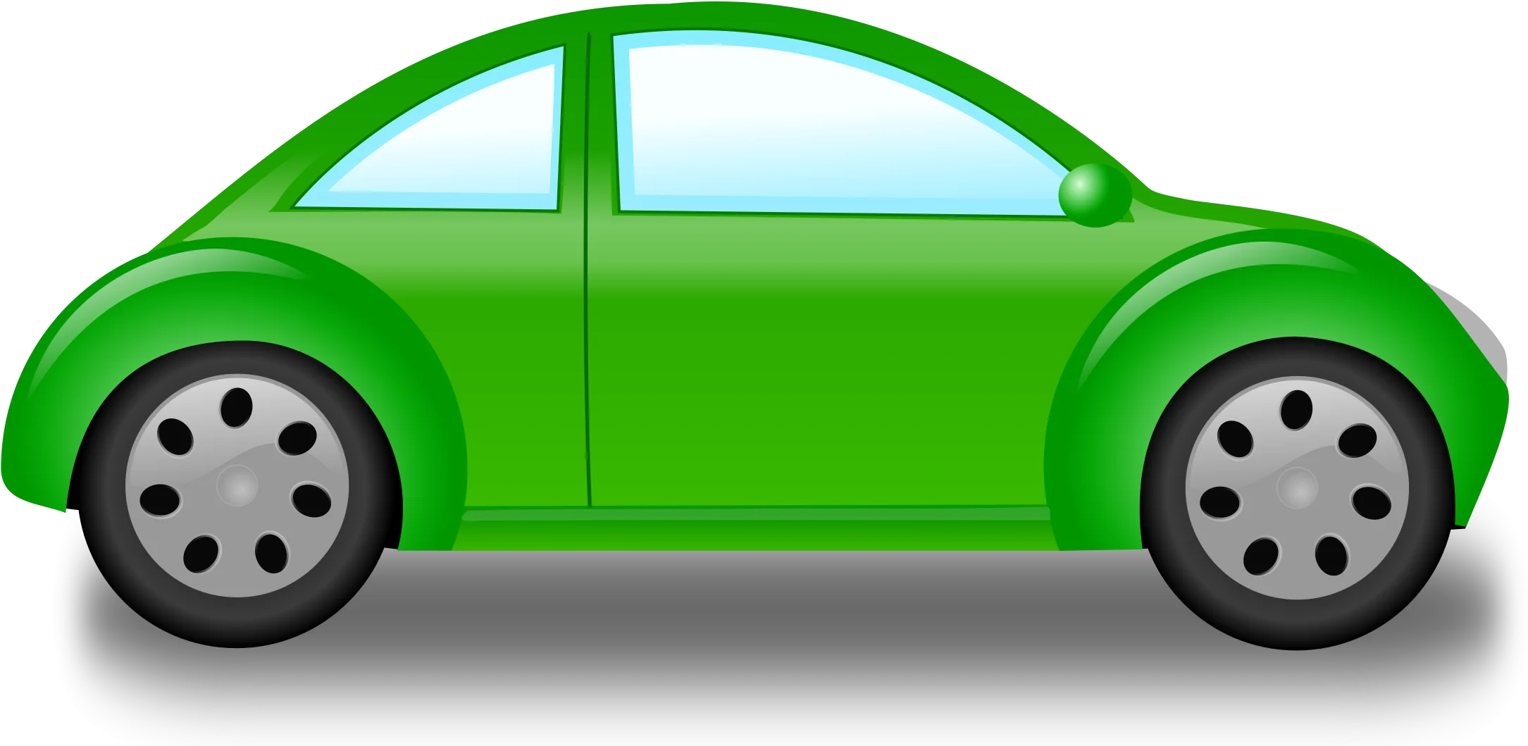Cheerful Green Beetle-Style Compact Car Clipart Illustration