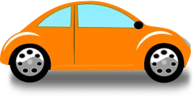 Cheerful Orange Beetle-Inspired Automotive Clipart Illustration Design