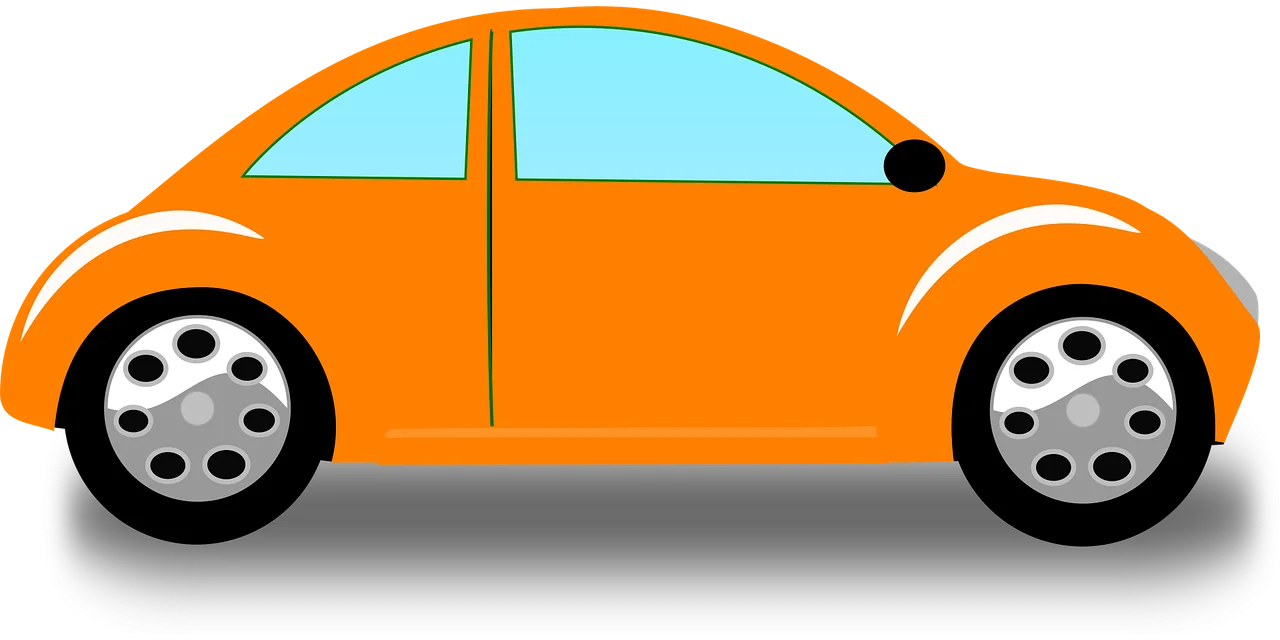 Cheerful Orange Beetle-Inspired Automotive Clipart Illustration Design