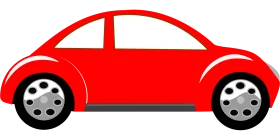 Cheerful Red Volkswagen Beetle-Style Car Clipart Illustration Design
