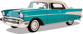 Classic 1957 Chevrolet Bel Air Two-Tone Turquoise Vintage Automotive Clipart Design
