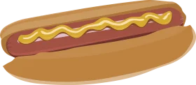 Classic All-American Hotdog Clipart Design with Mustard Zigzag Topping
