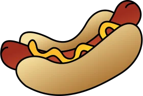 Classic American Street Food Cartoon Hot Dog Clipart Illustration Design