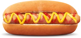 Classic Mustard-Topped Hot Dog Clipart Illustration with Golden Bun