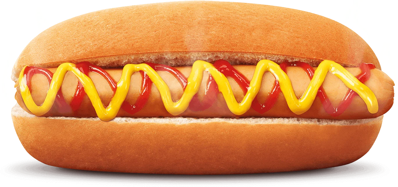 Classic Mustard-Topped Hot Dog Clipart Illustration with Golden Bun