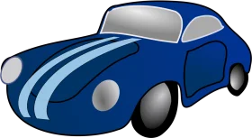 Classic Racing Sports Car Blue Retro Vintage Automotive Clipart Design