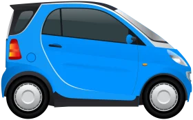 Compact Urban Smart Car Clipart - Stylish Blue Miniature Vehicle Design