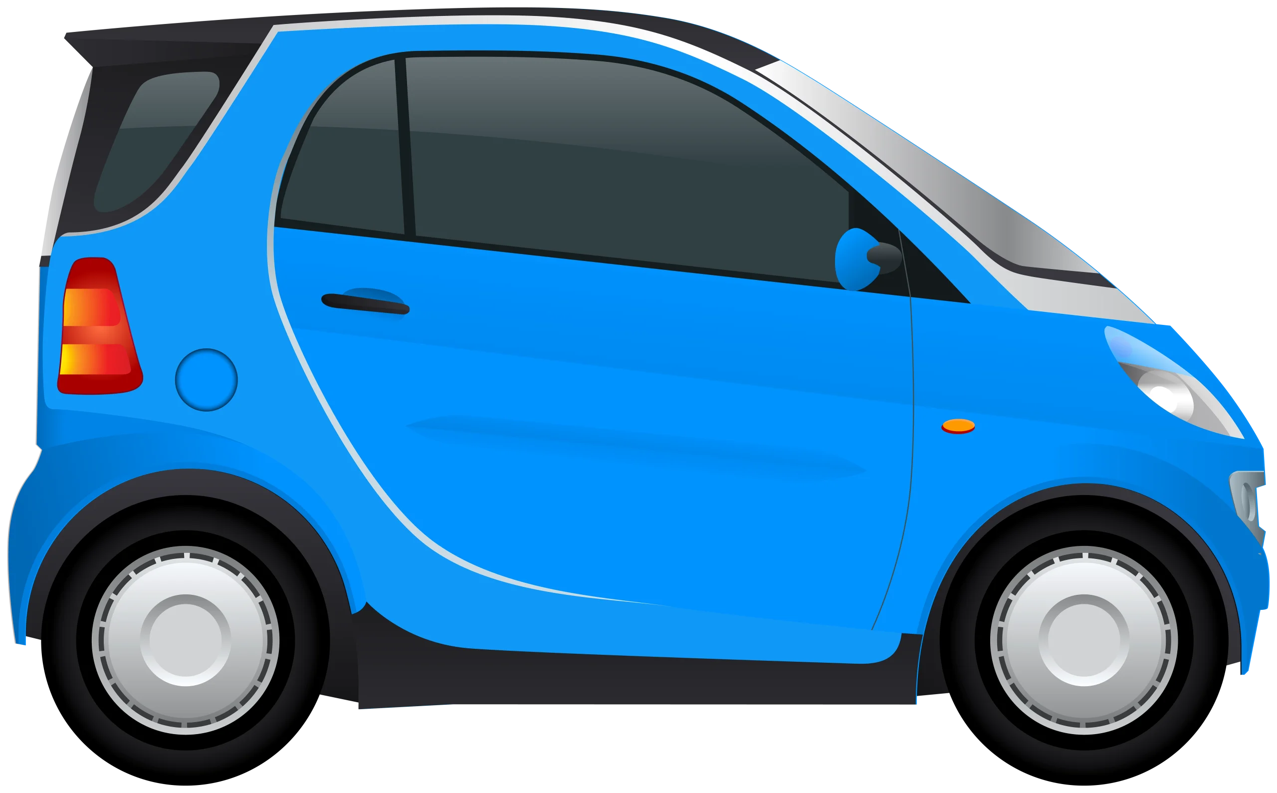 Compact Urban Smart Car Clipart - Stylish Blue Miniature Vehicle Design