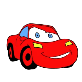Lightning McQueen Cartoon Car Clipart - Cheerful Red Race Car Illustration