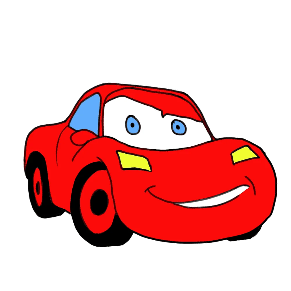 Lightning McQueen Cartoon Car Clipart - Cheerful Red Race Car Illustration