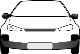 Minimalist Front View Car Clipart - Simple Automotive Design Illustration