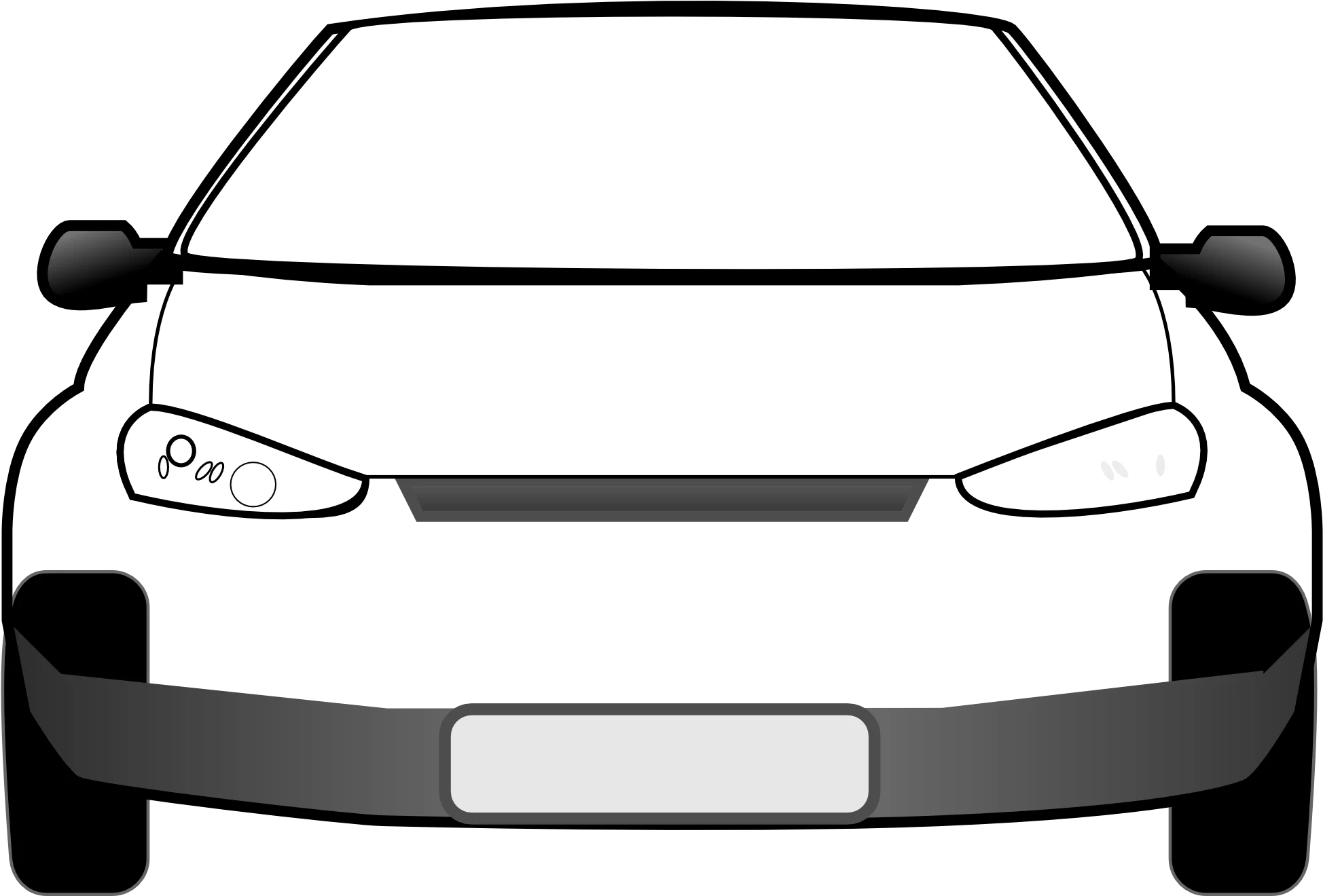 Minimalist Front View Car Clipart - Simple Automotive Design Illustration