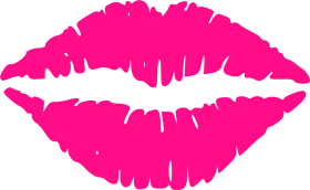 Passionate Hot Pink Lip Mark Romantic Love Symbol Clipart Design