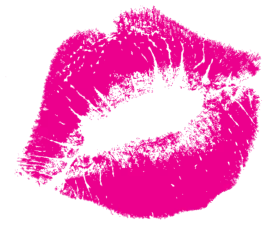 Passionate Hot Pink Lipstick Kiss Mark Clipart Design with Bold Texture