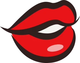 Passionate Red Lips Expressing Sensual Kiss Emotion Clipart Design