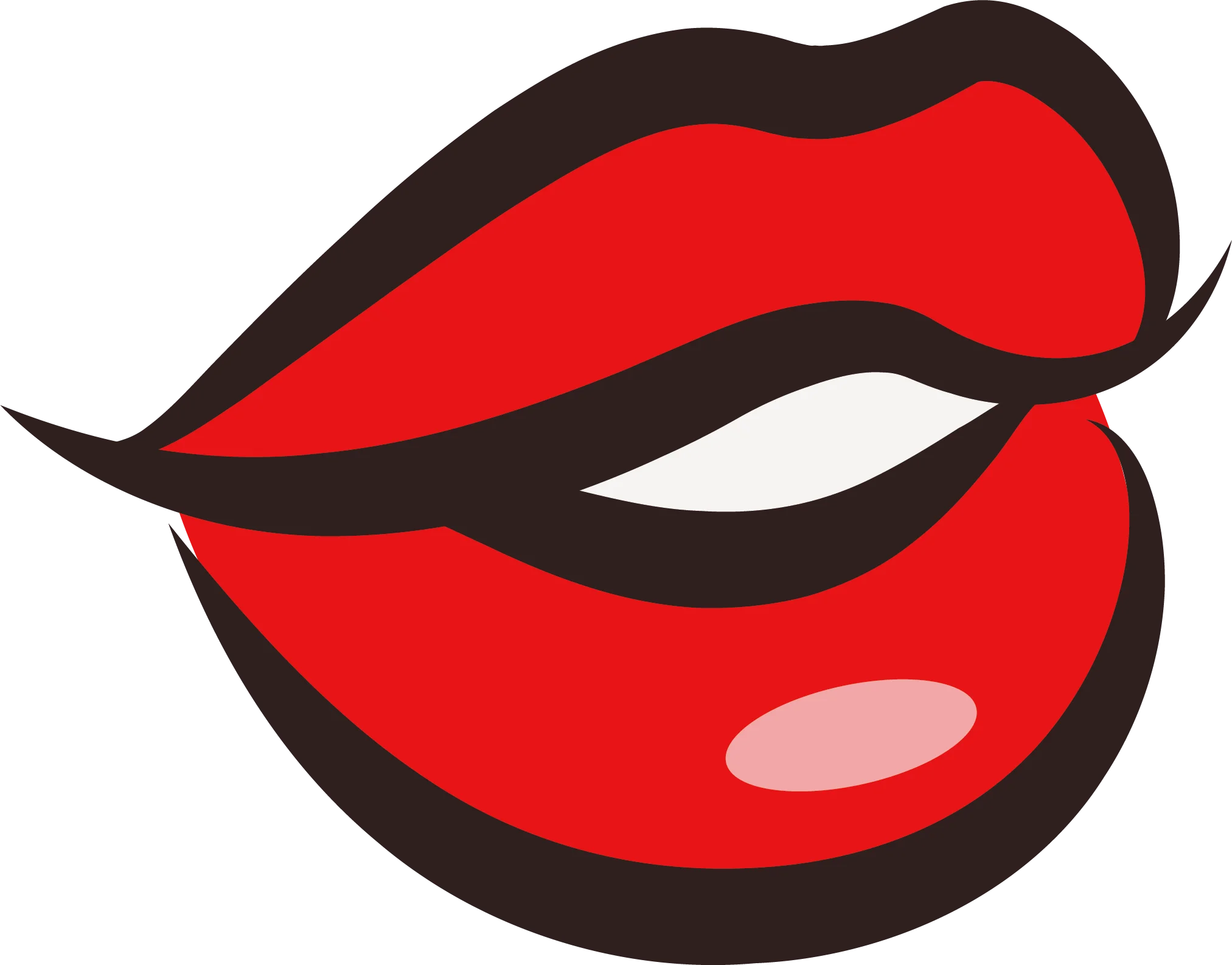 Passionate Red Lips Expressing Sensual Kiss Emotion Clipart Design