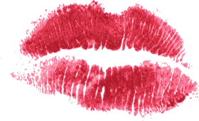 Passionate Red Lipstick Kiss Clipart - Romantic Graphic Design Element