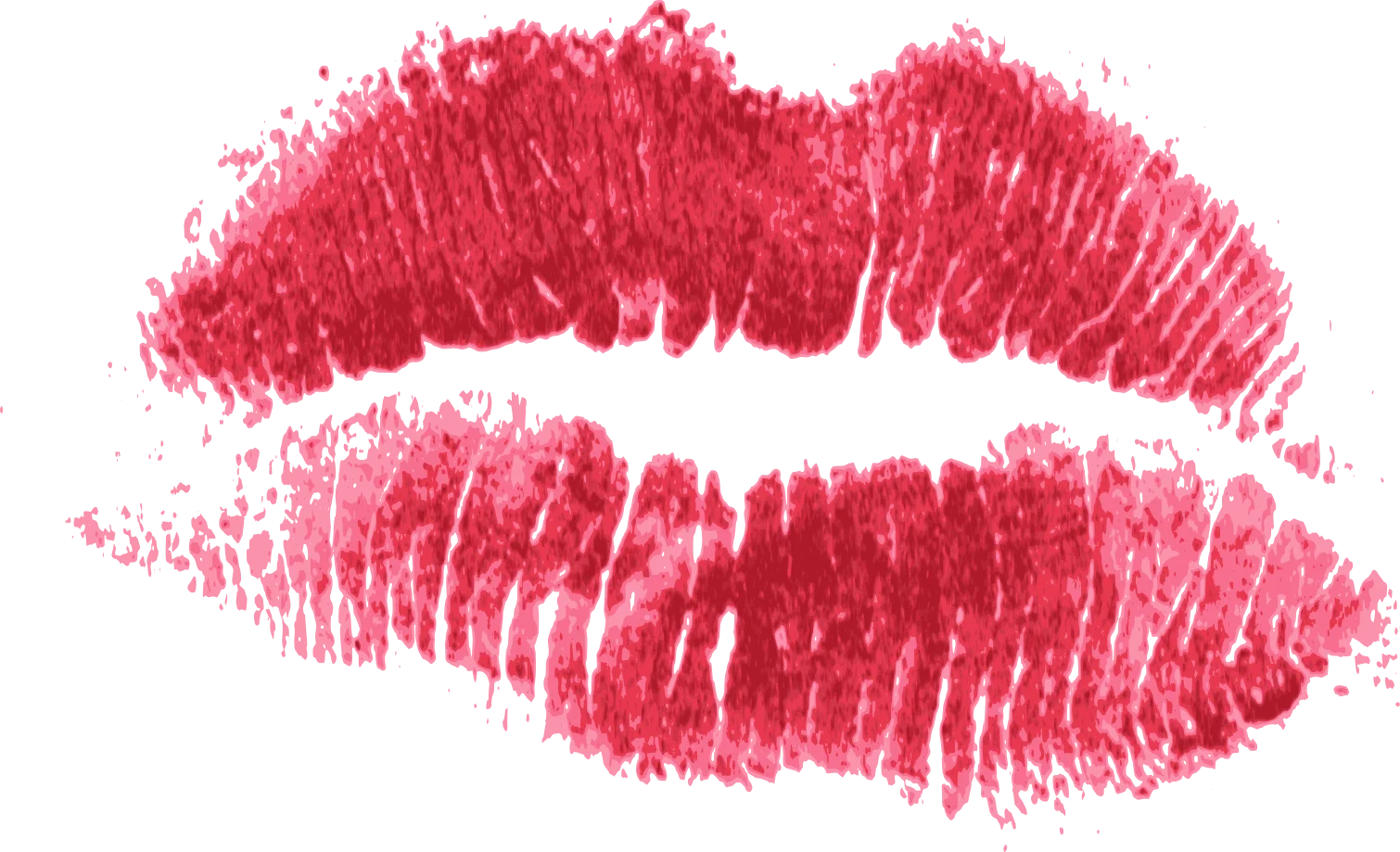 Passionate Red Lipstick Kiss Clipart - Romantic Graphic Design Element