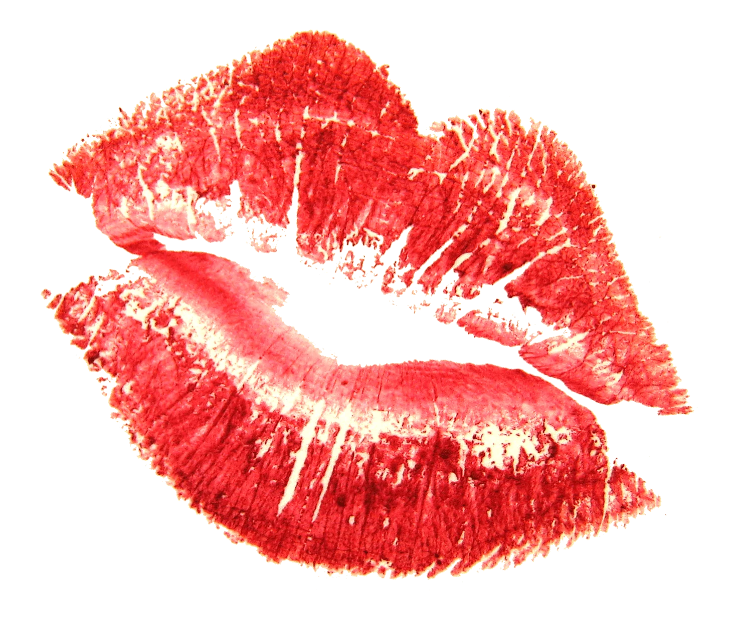 Passionate Red Lipstick Kiss Clipart - Romantic Graphic Design Element