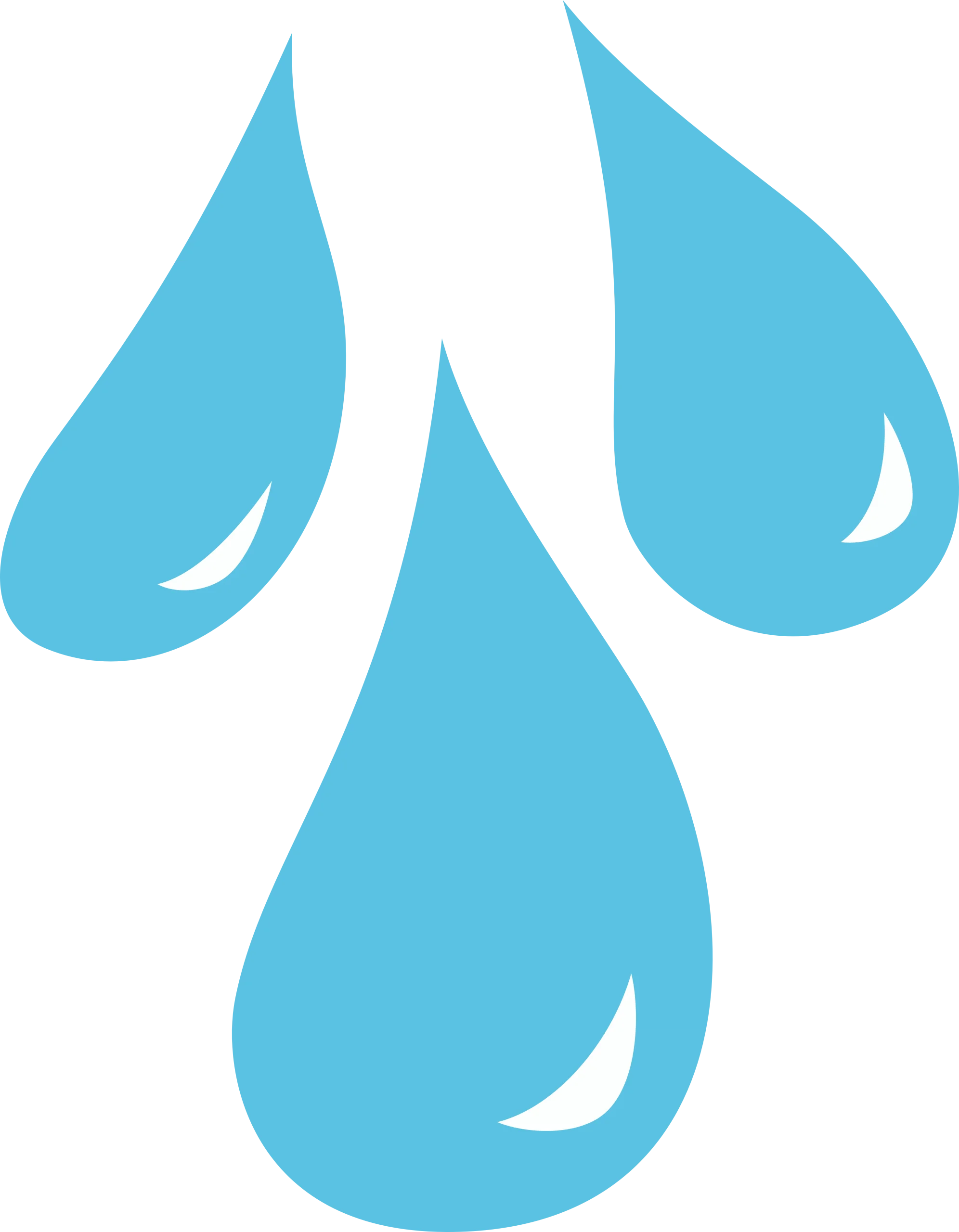 Serene Blue Raindrops Clipart: Gentle Water Droplets Cascading Softly