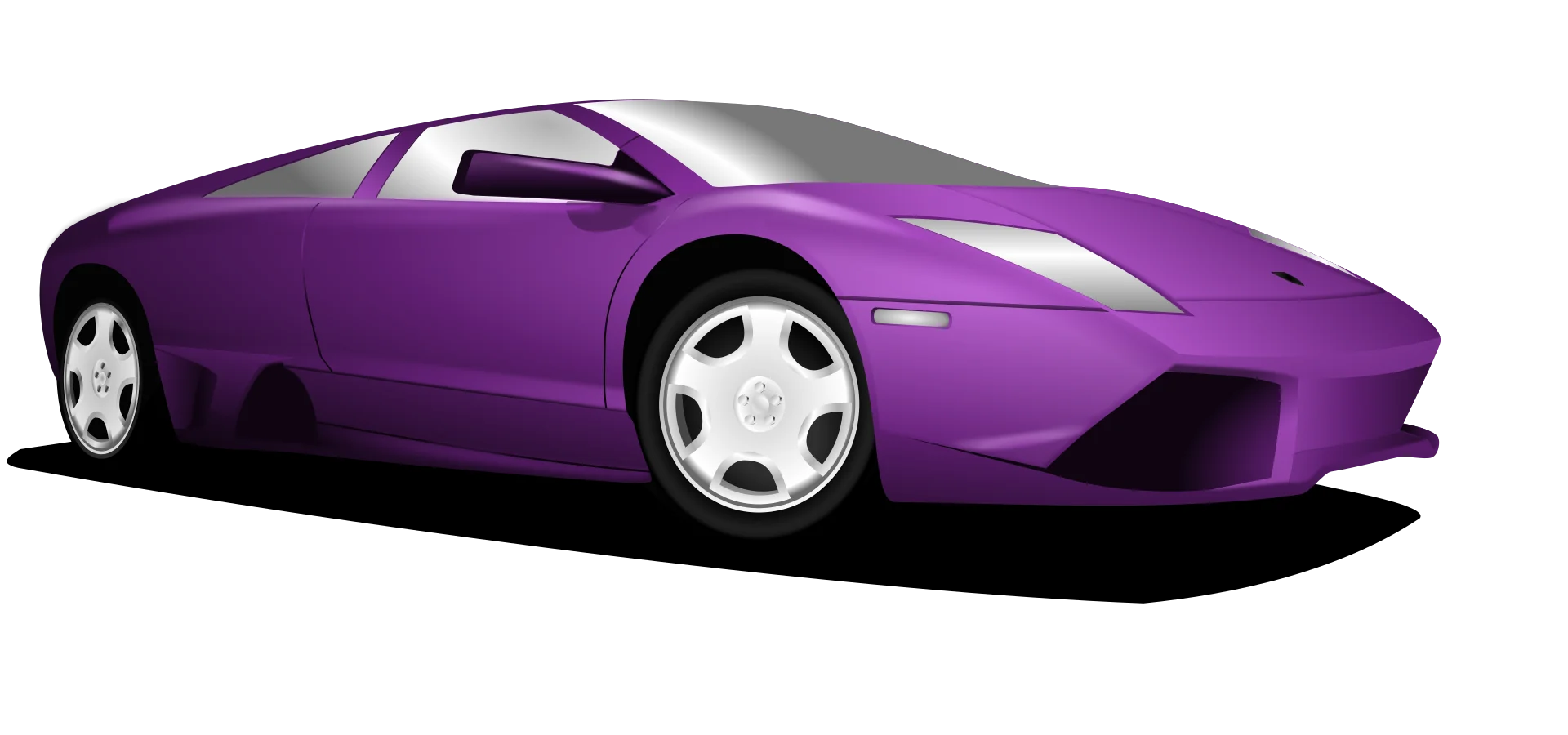 Sleek Purple Sports Car Clipart: Modern Automotive Design Illustration