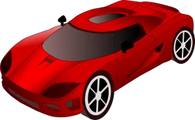 Sleek Red Sports Car Clipart Design with Dynamic Aerodynamic Silhouette