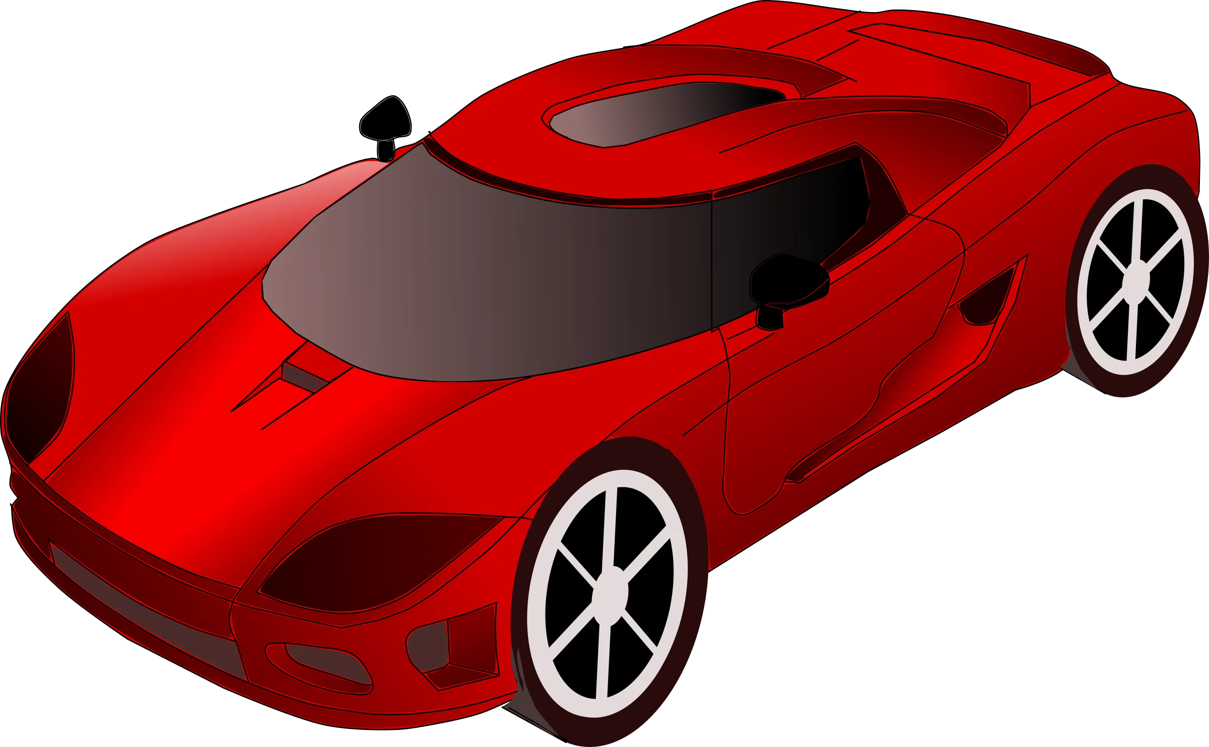 Sleek Red Sports Car Clipart Design with Dynamic Aerodynamic Silhouette