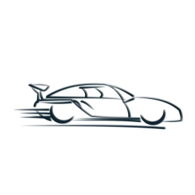 Sleek Sports Car Silhouette Dynamic Motion Clipart Design Illustration