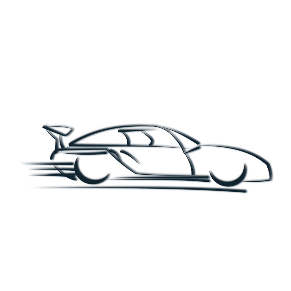 Sleek Sports Car Silhouette Dynamic Motion Clipart Design Illustration